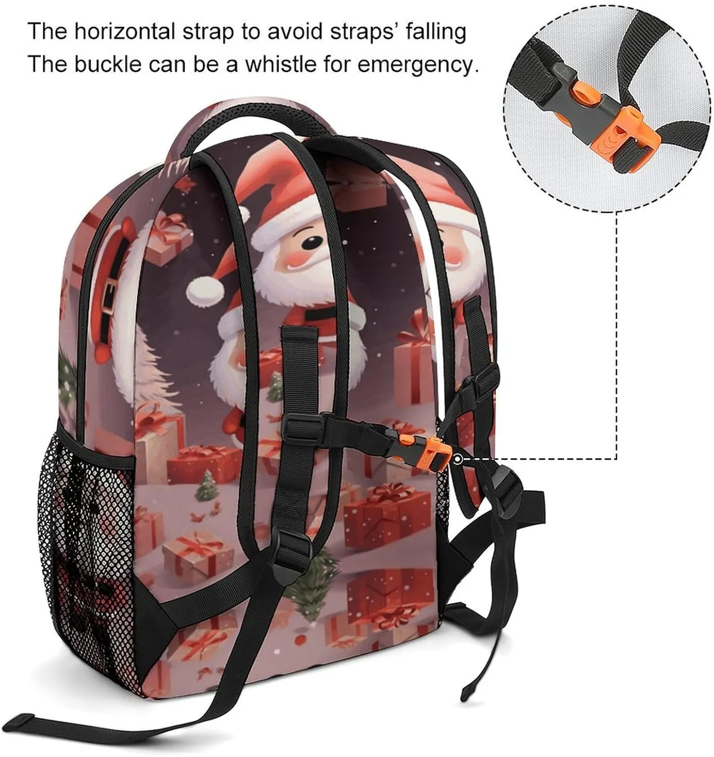 Small Backpacks Personalized Cute Christmas Holidays Printing Travel Bag Lightweight Travel Backpack For Women Men