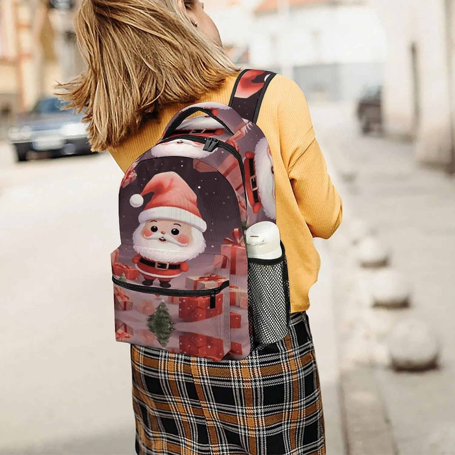 Small Backpacks Personalized Cute Christmas Holidays Printing Travel Bag Lightweight Travel Backpack For Women Men