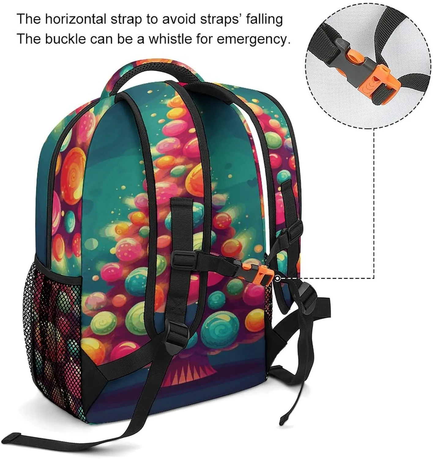Small Backpacks Personalized Cute Colorful Christmas Tree Printing Travel Bag Lightweight Travel Backpack For Women Men