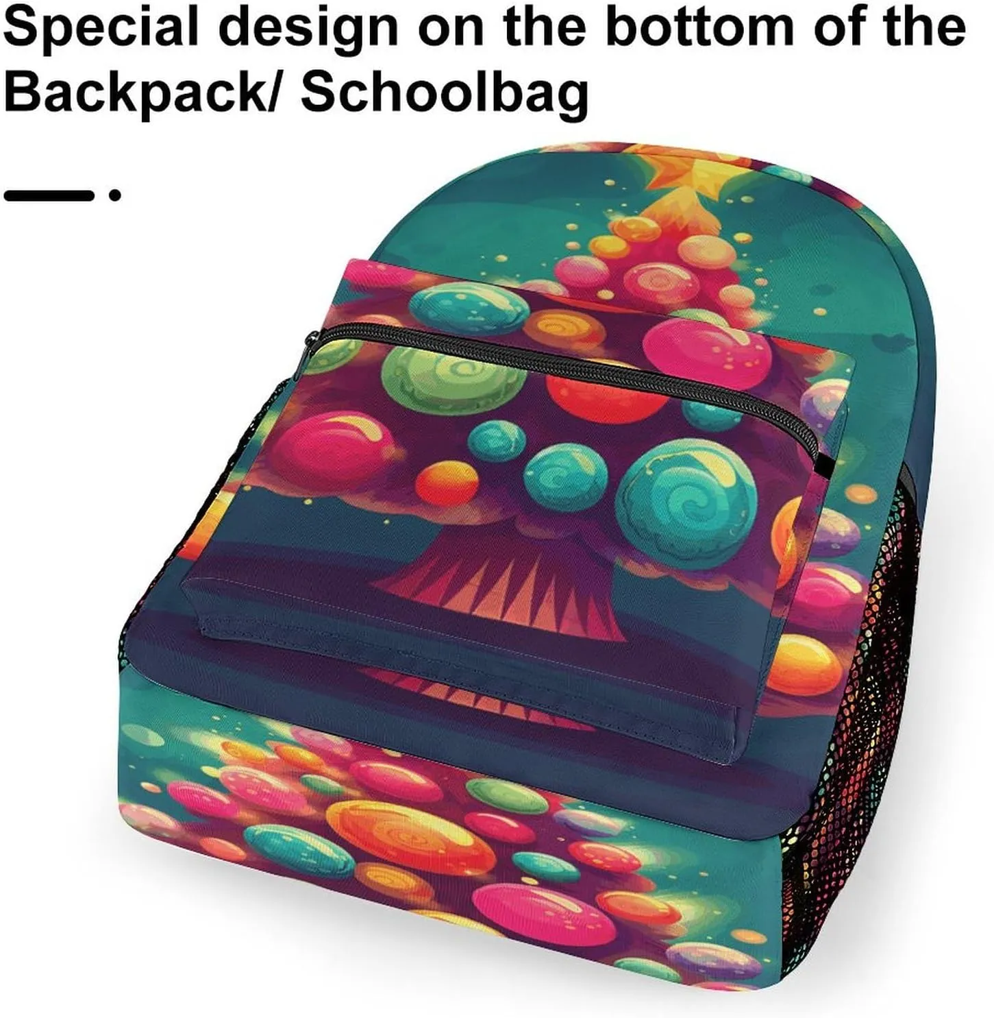 Small Backpacks Personalized Cute Colorful Christmas Tree Printing Travel Bag Lightweight Travel Backpack For Women Men