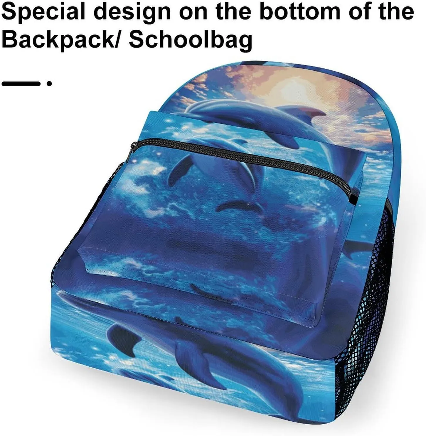 Small Backpacks Personalized Cute Dolphins Printing Travel Bag Lightweight Travel Backpack For Women Men
