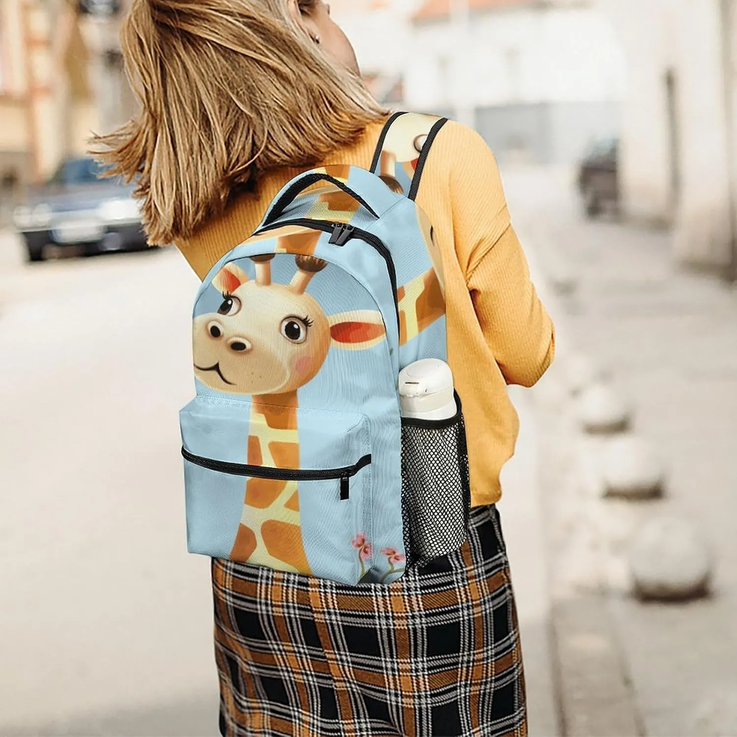 Small Backpacks Personalized Cute Giraffe Printing Travel Bag Lightweight Travel Backpack For Women Men