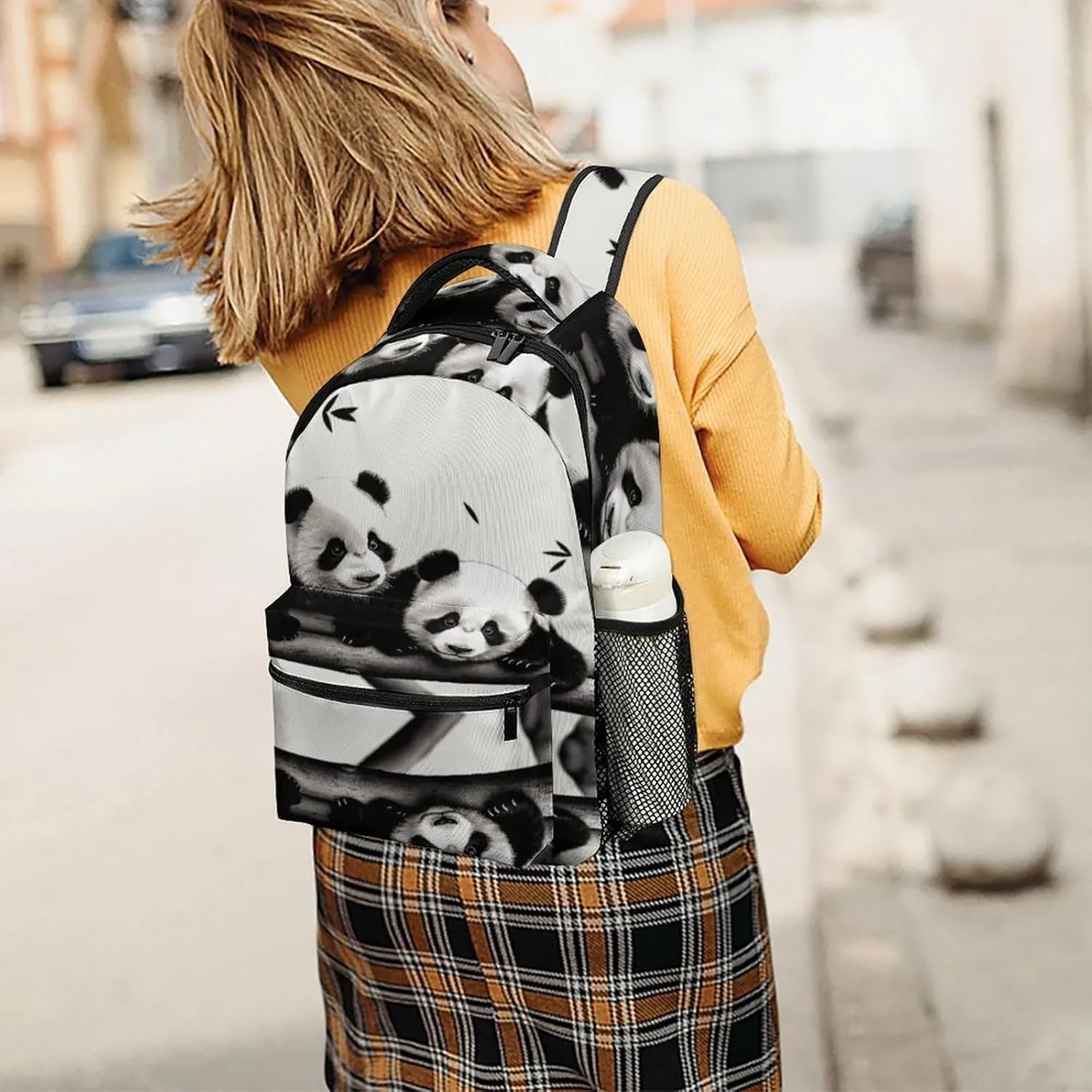 Small Backpacks Personalized Cute Pandas Printing Travel Bag Lightweight Travel Backpack For Women Men