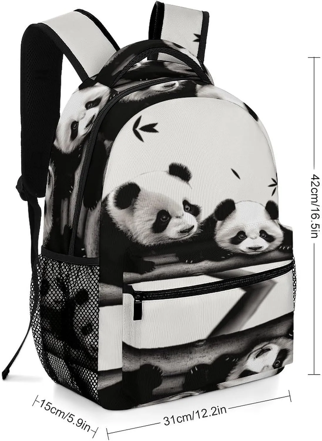 Small Backpacks Personalized Cute Pandas Printing Travel Bag Lightweight Travel Backpack For Women Men