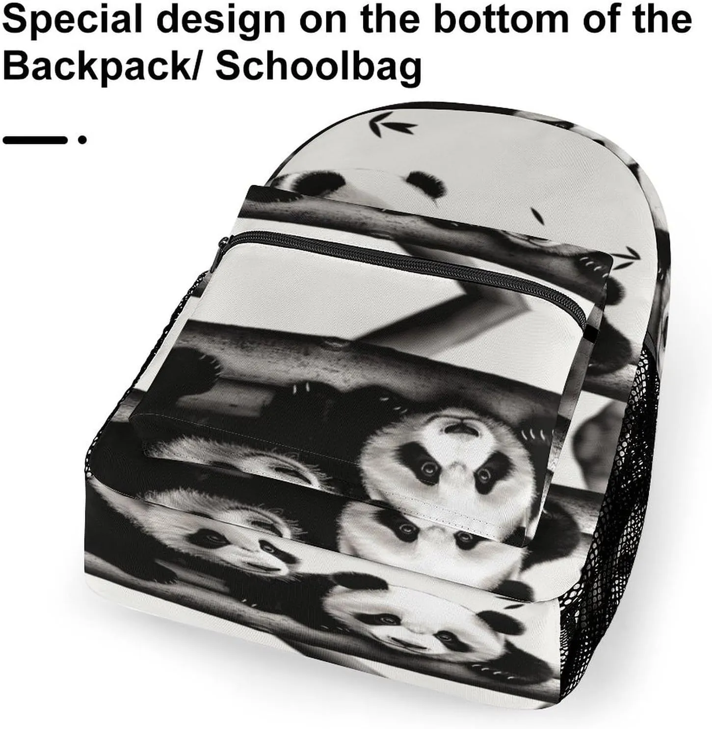 Small Backpacks Personalized Cute Pandas Printing Travel Bag Lightweight Travel Backpack For Women Men