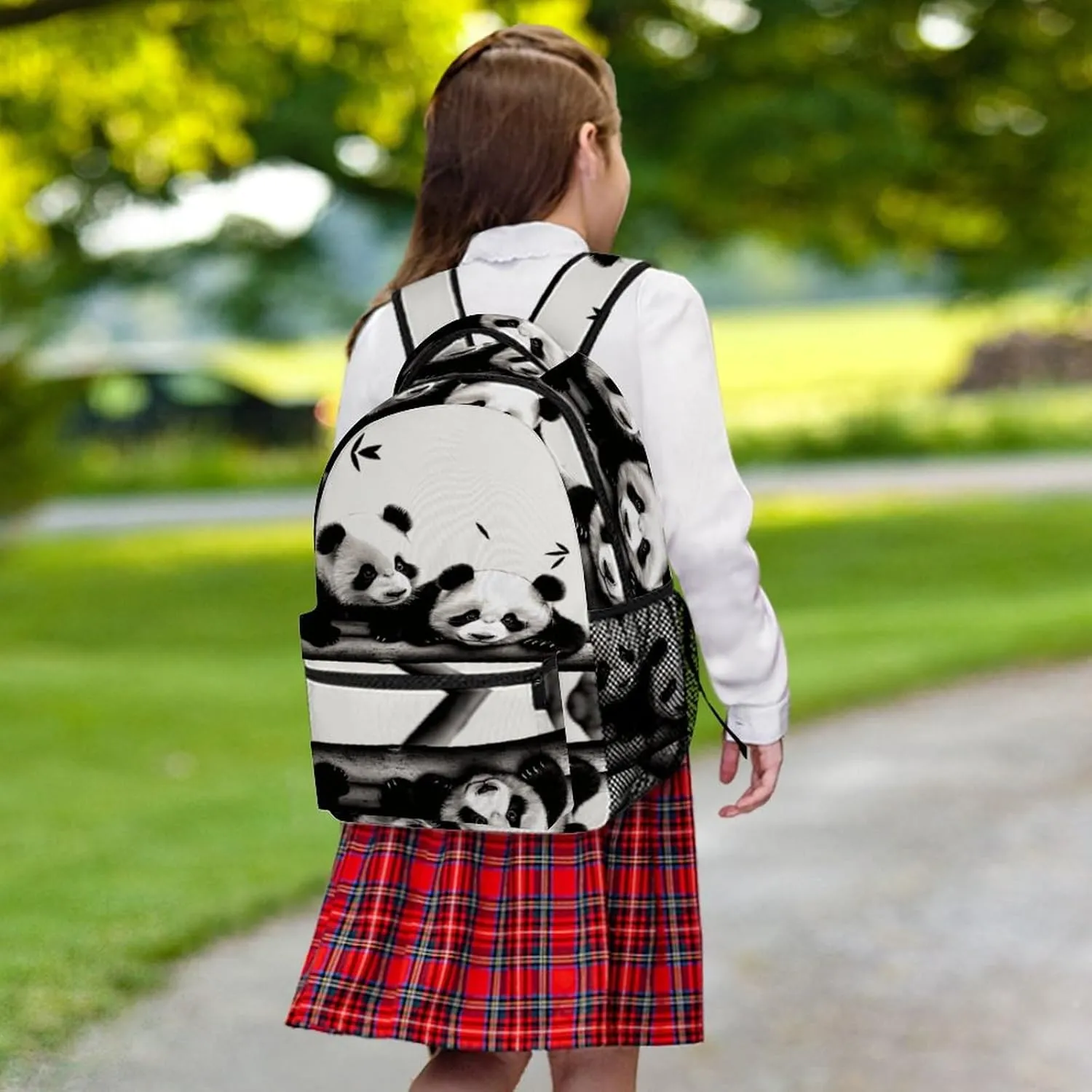 Small Backpacks Personalized Cute Pandas Printing Travel Bag Lightweight Travel Backpack For Women Men