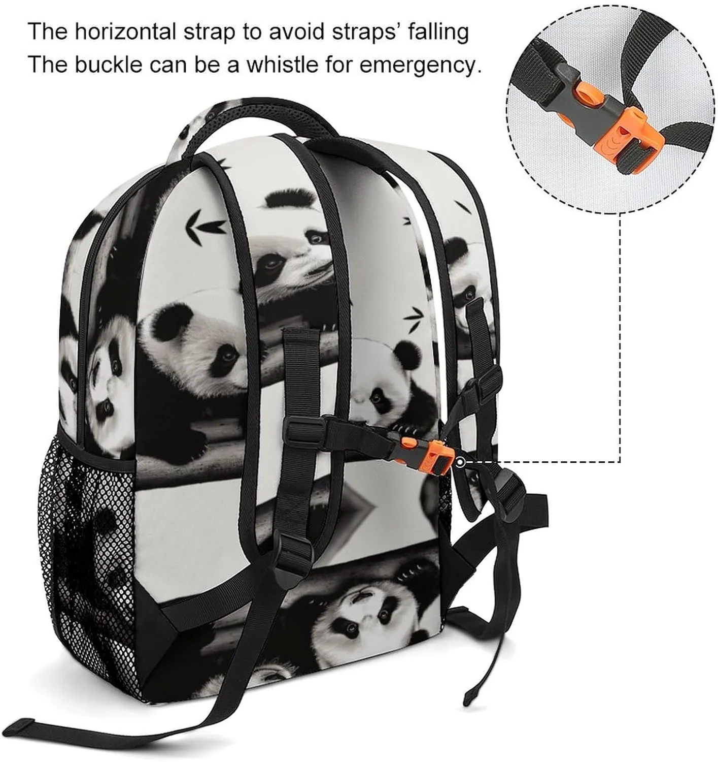 Small Backpacks Personalized Cute Pandas Printing Travel Bag Lightweight Travel Backpack For Women Men