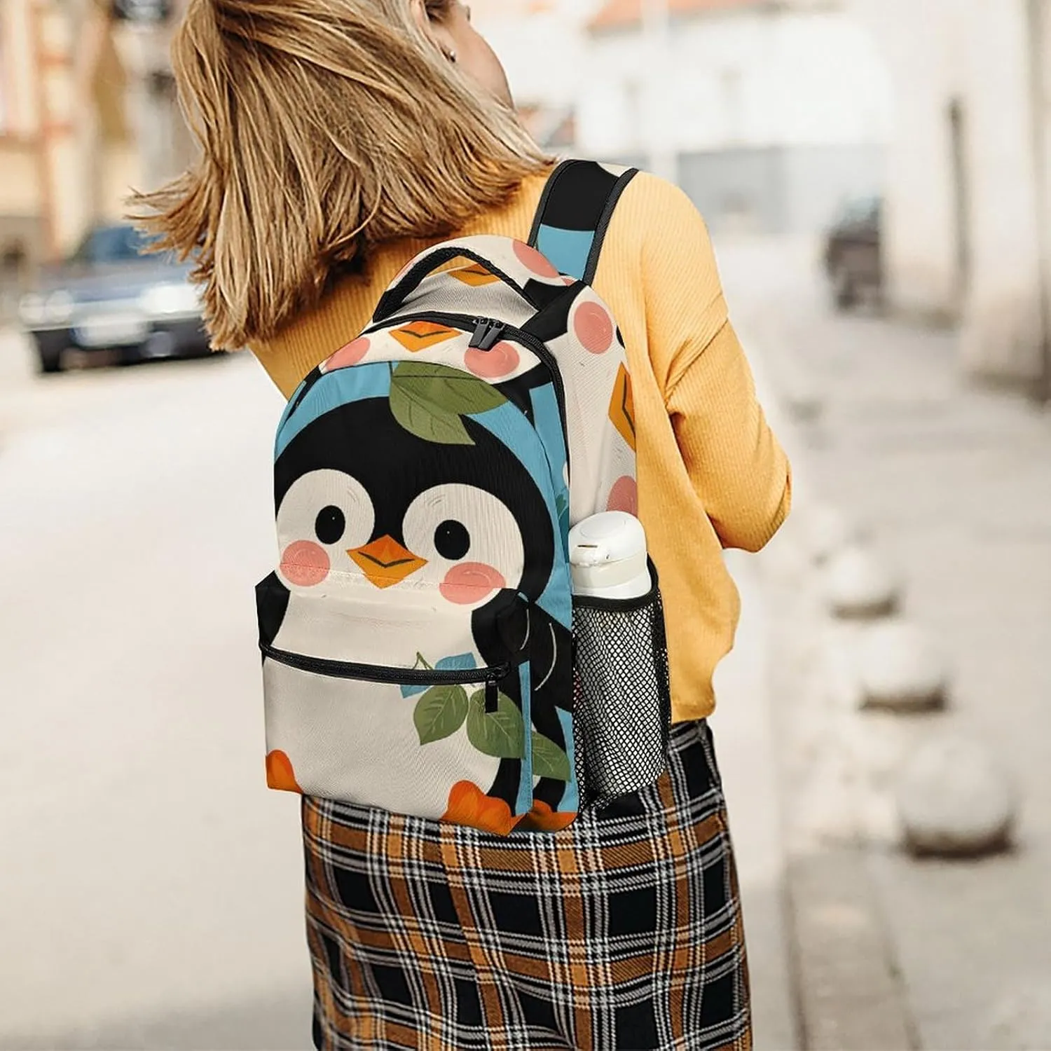 Small Backpacks Personalized Cute Penguin Print Printing Travel Bag Lightweight Travel Backpack For Women Men