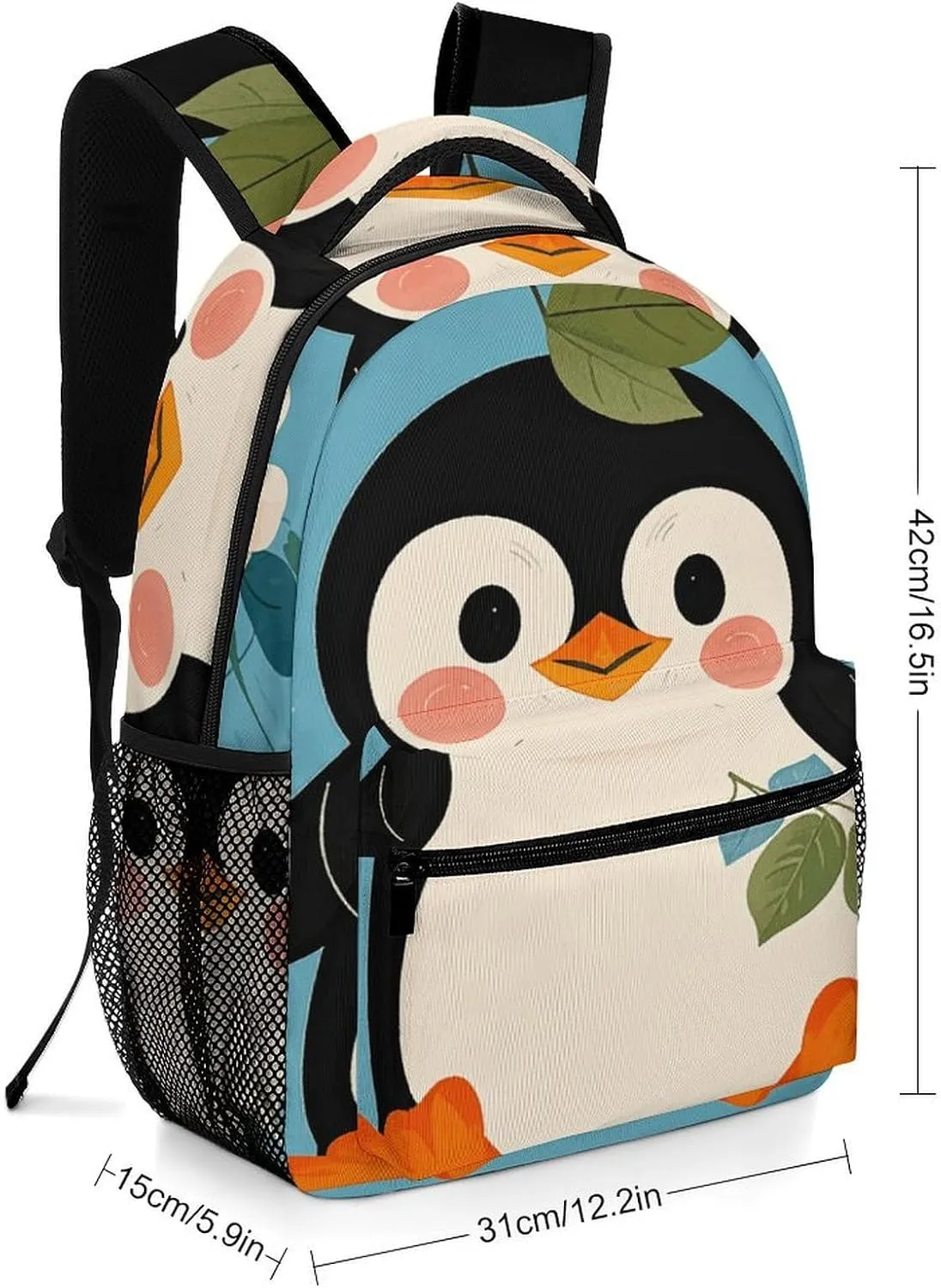 Small Backpacks Personalized Cute Penguin Print Printing Travel Bag Lightweight Travel Backpack For Women Men