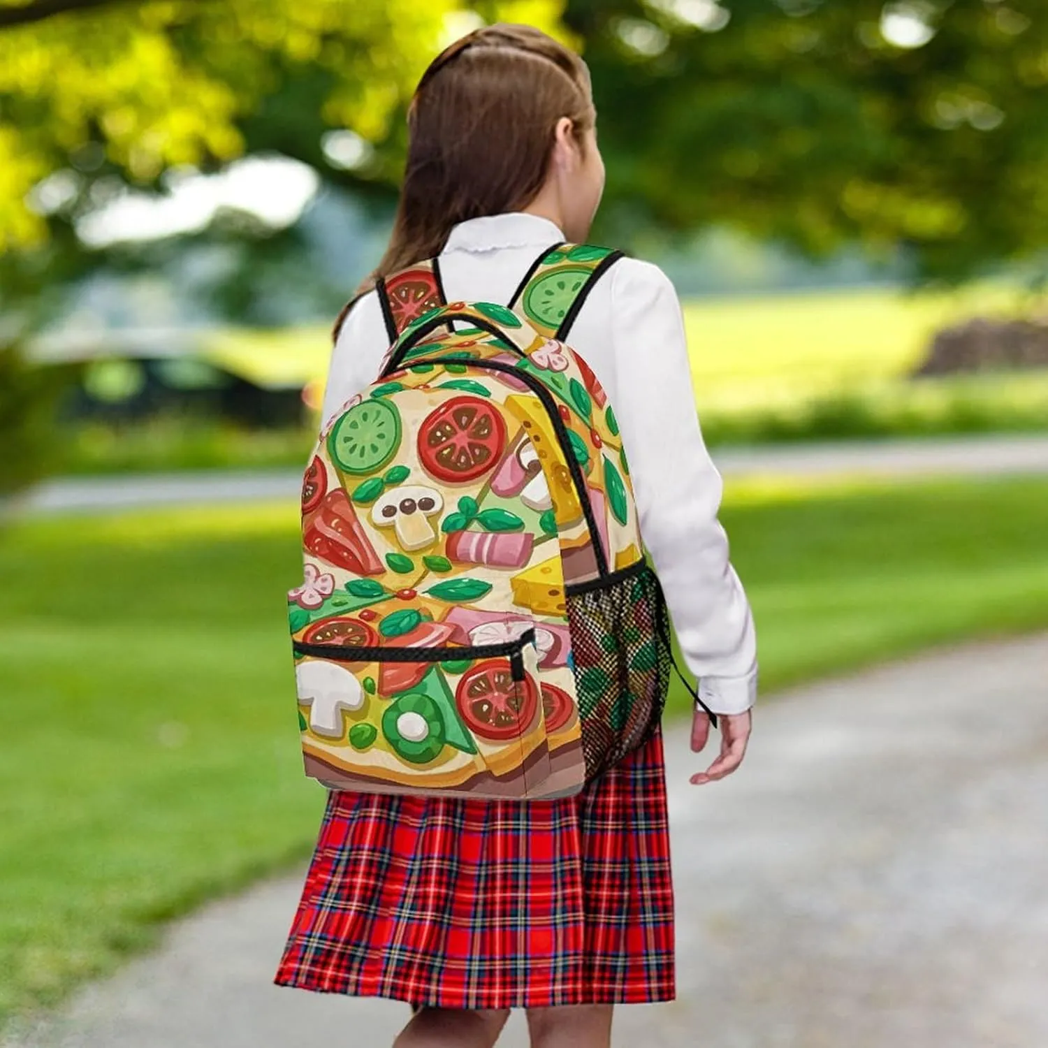 Small Backpacks Personalized Cute Pizza Printing Travel Bag Lightweight Travel Backpack For Women Men