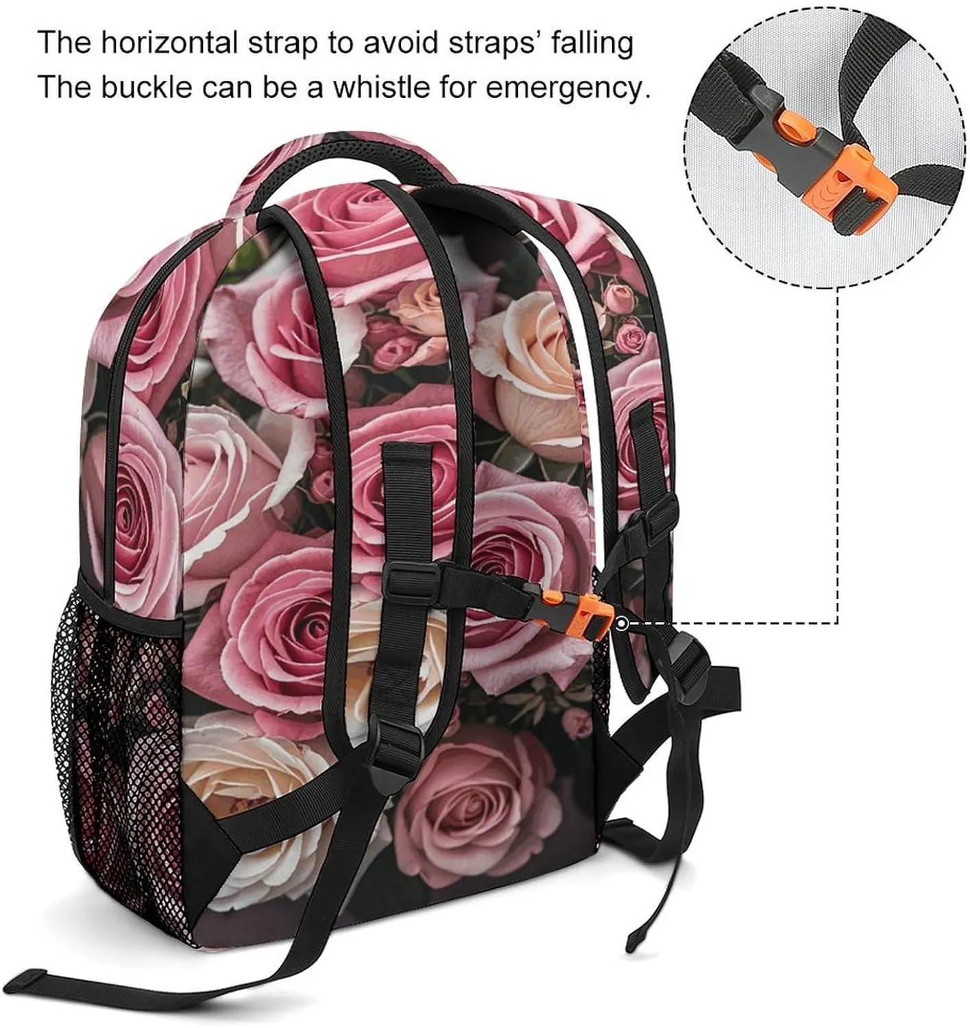 Small Backpacks Personalized Cute Rose Mix Leopard Printing Travel Bag Lightweight Travel Backpack For Women Men