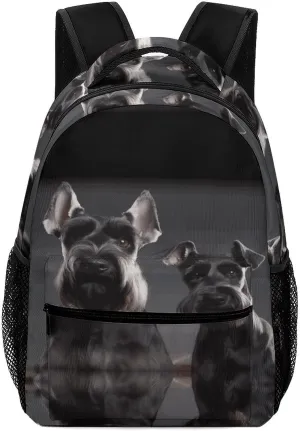 Small Backpacks Personalized Cute Schnauzer Dog Printing Travel Bag Lightweight Travel Backpack For Women Men