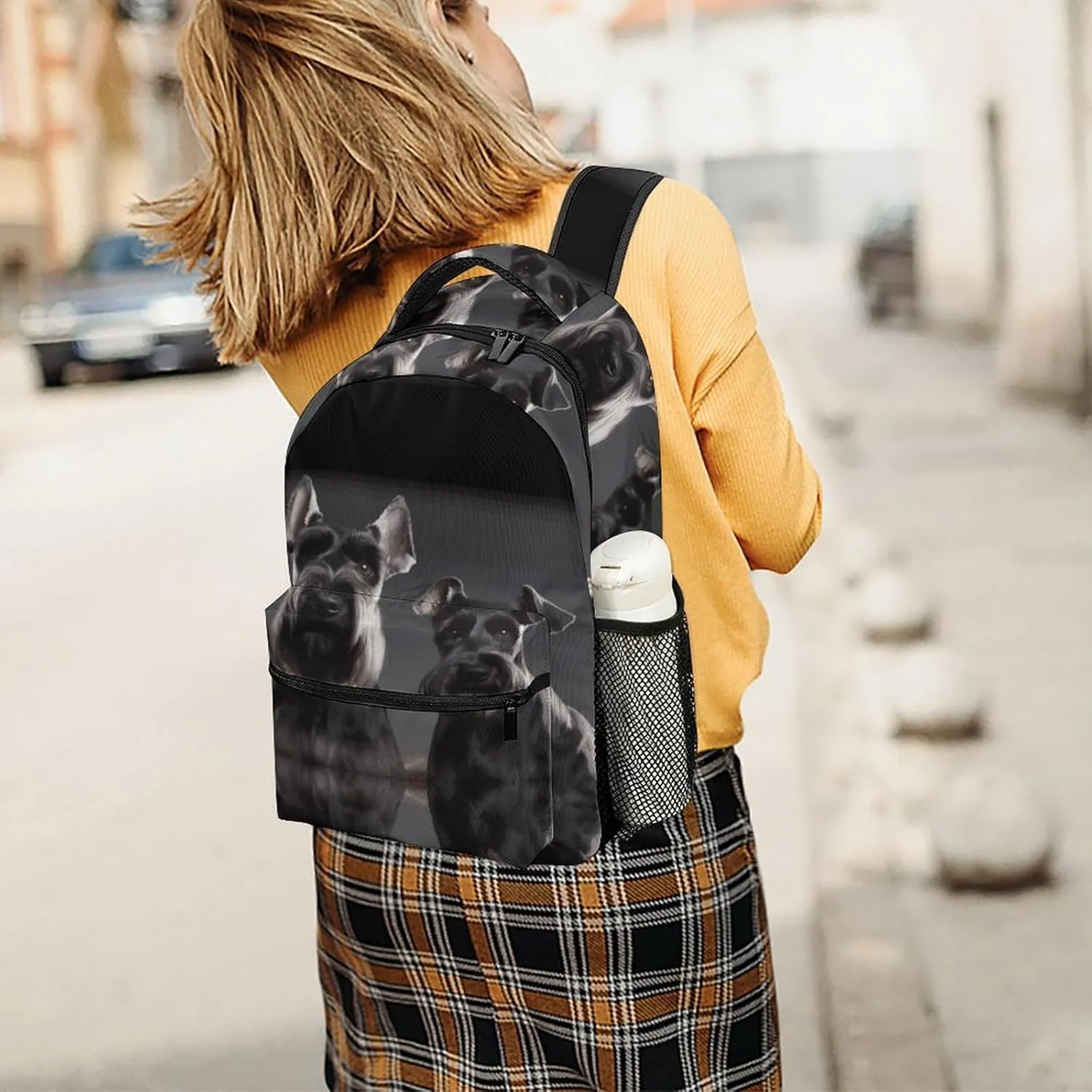 Small Backpacks Personalized Cute Schnauzer Dog Printing Travel Bag Lightweight Travel Backpack For Women Men