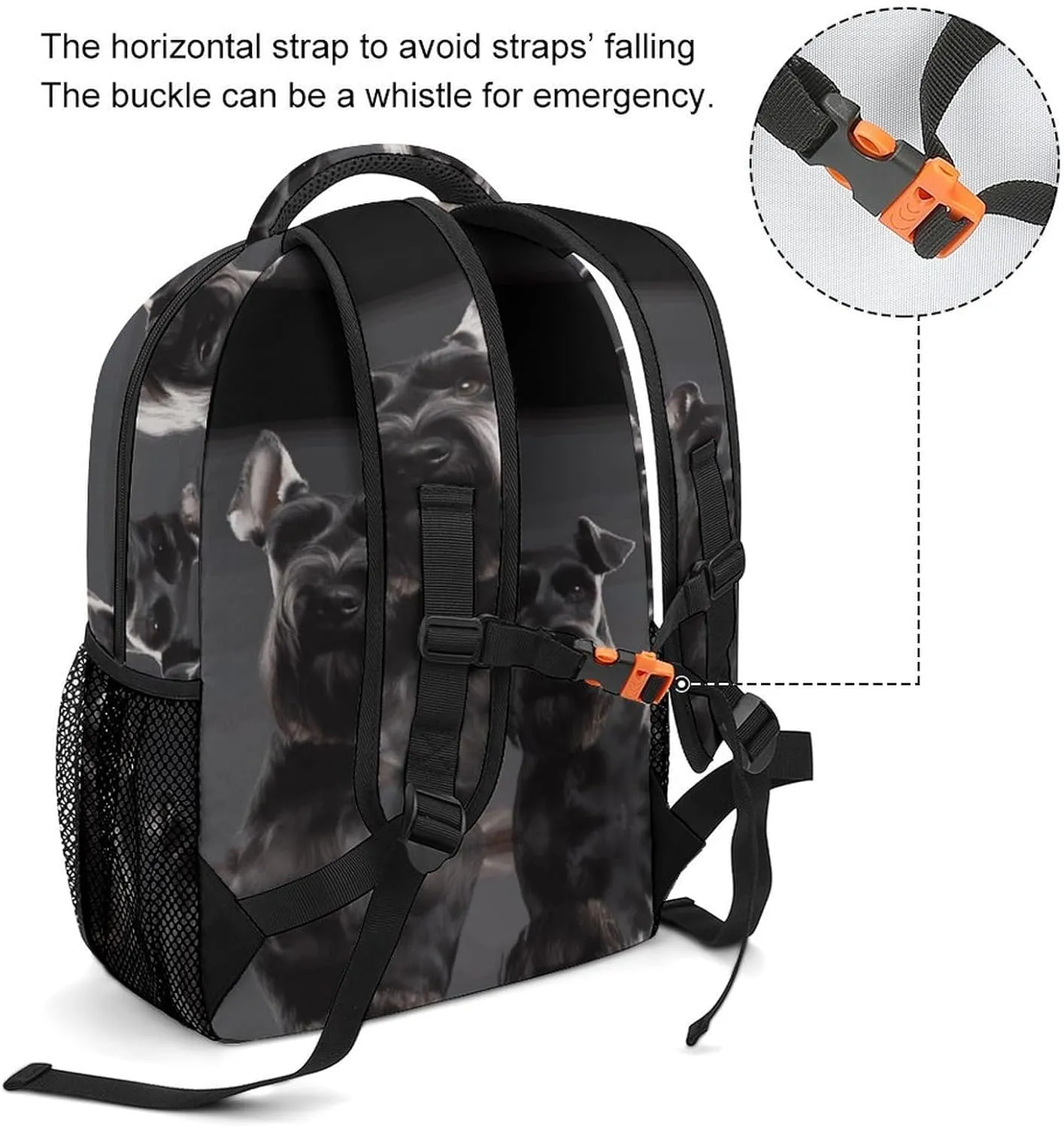 Small Backpacks Personalized Cute Schnauzer Dog Printing Travel Bag Lightweight Travel Backpack For Women Men