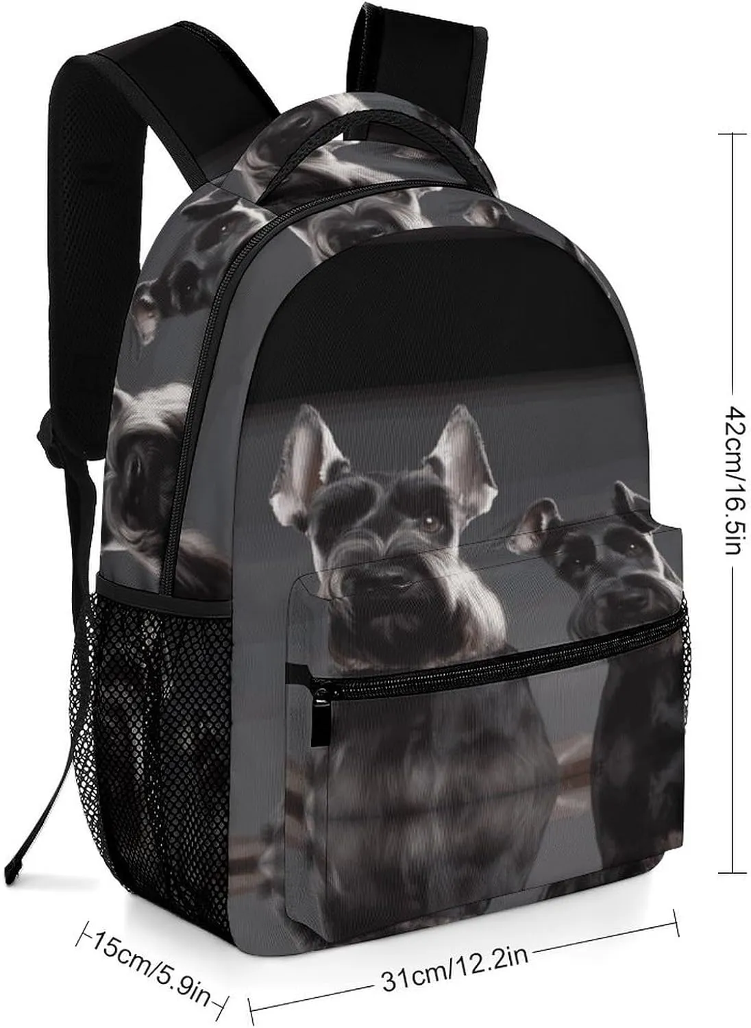 Small Backpacks Personalized Cute Schnauzer Dog Printing Travel Bag Lightweight Travel Backpack For Women Men