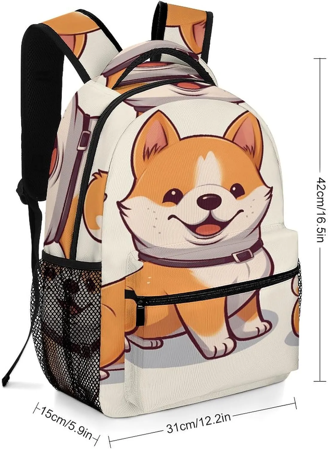 Small Backpacks Personalized Cute Shiba Inu Dog Printing Travel Bag Lightweight Travel Backpack For Women Men