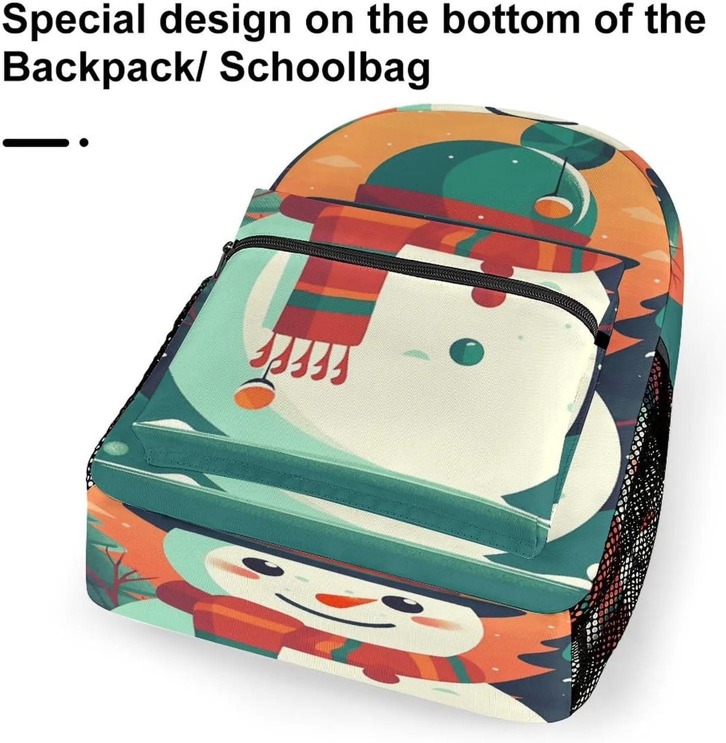 Small Backpacks Personalized Cute Snowman Stickers Printing Travel Bag Lightweight Travel Backpack For Women Men