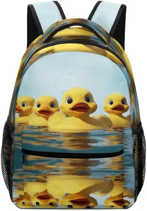 Small Backpacks Personalized Cute Yellow Rubber Ducky Printing Travel Bag Lightweight Travel Backpack For Women Men