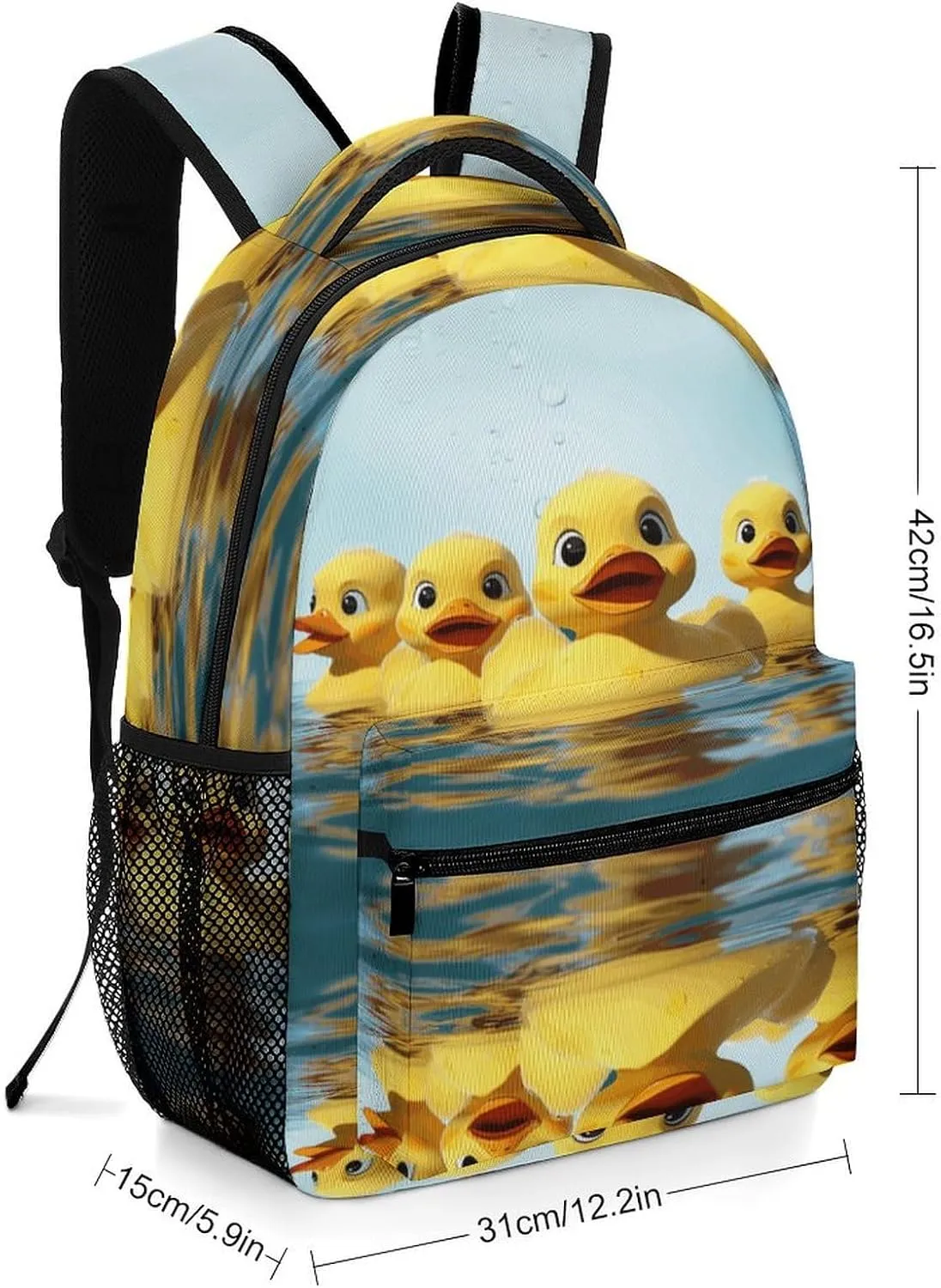 Small Backpacks Personalized Cute Yellow Rubber Ducky Printing Travel Bag Lightweight Travel Backpack For Women Men
