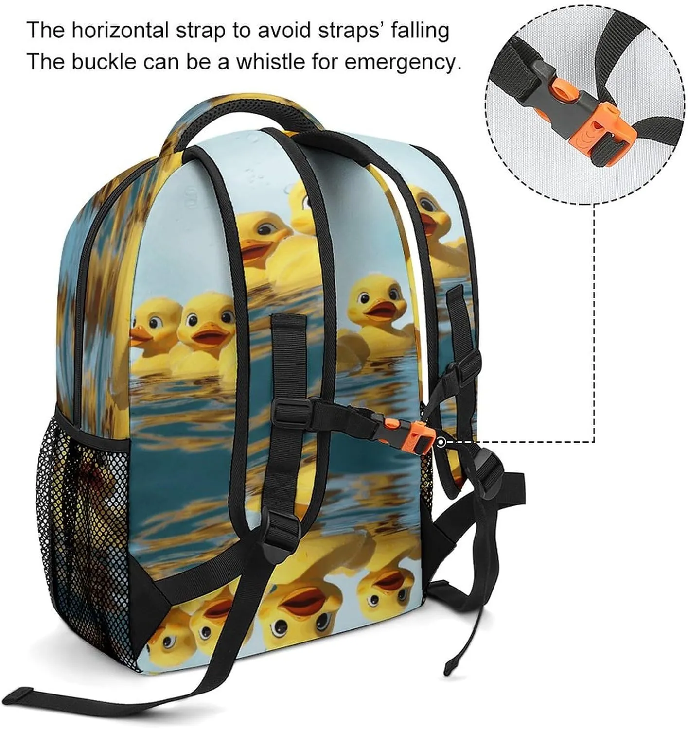 Small Backpacks Personalized Cute Yellow Rubber Ducky Printing Travel Bag Lightweight Travel Backpack For Women Men