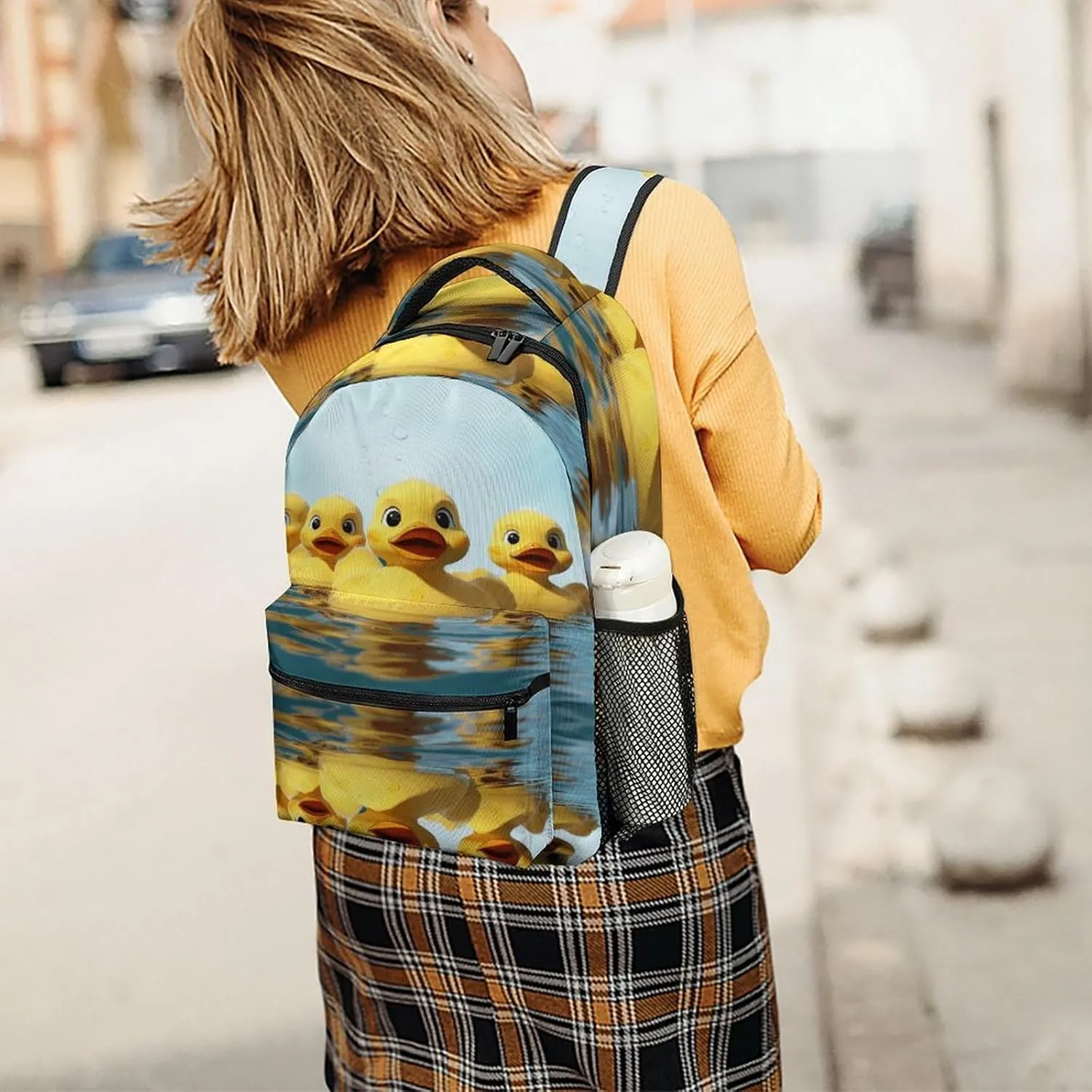 Small Backpacks Personalized Cute Yellow Rubber Ducky Printing Travel Bag Lightweight Travel Backpack For Women Men