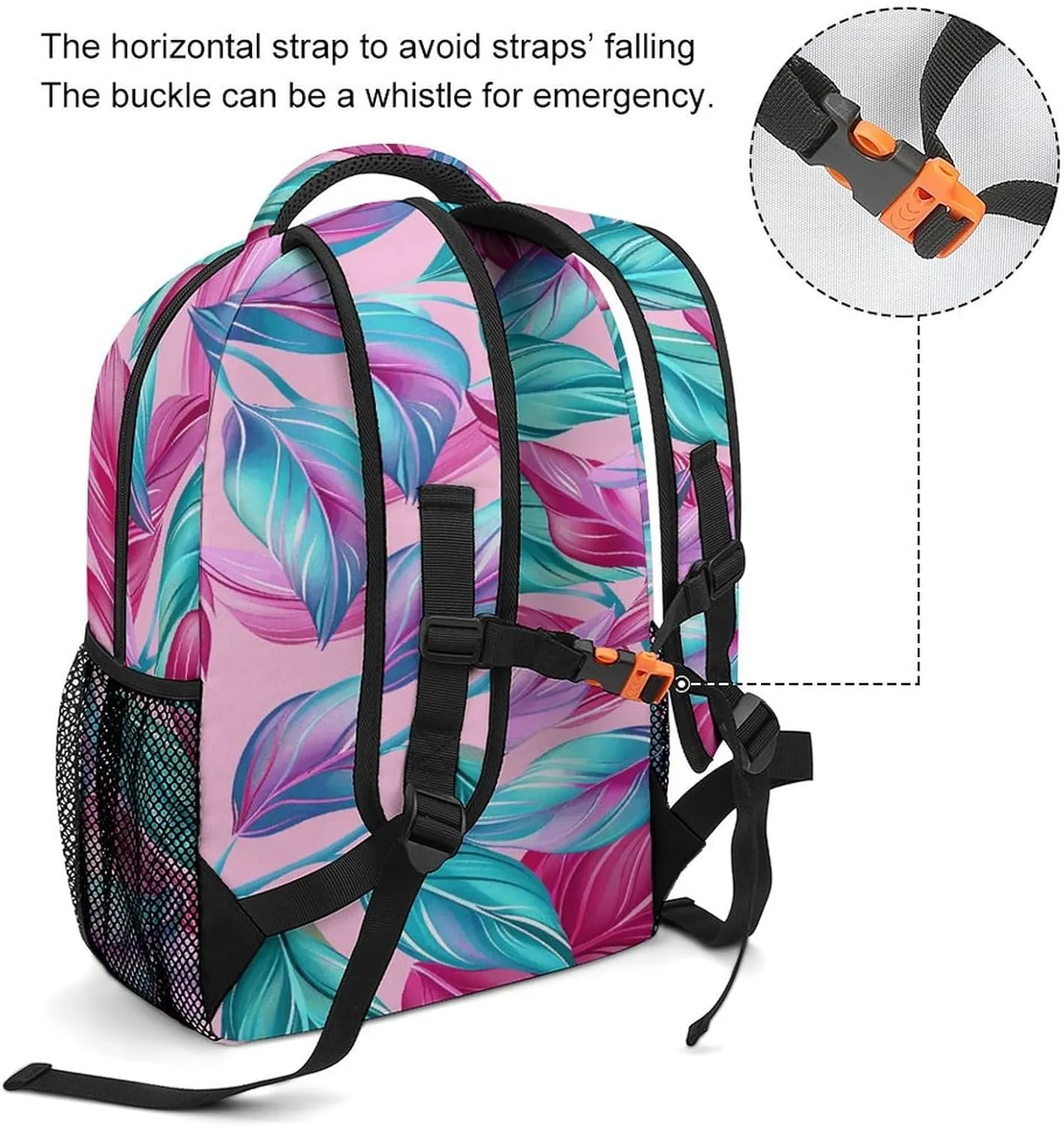 Small Backpacks Personalized Cyan Leaf Pattern Printing Travel Bag Lightweight Travel Backpack For Women Men