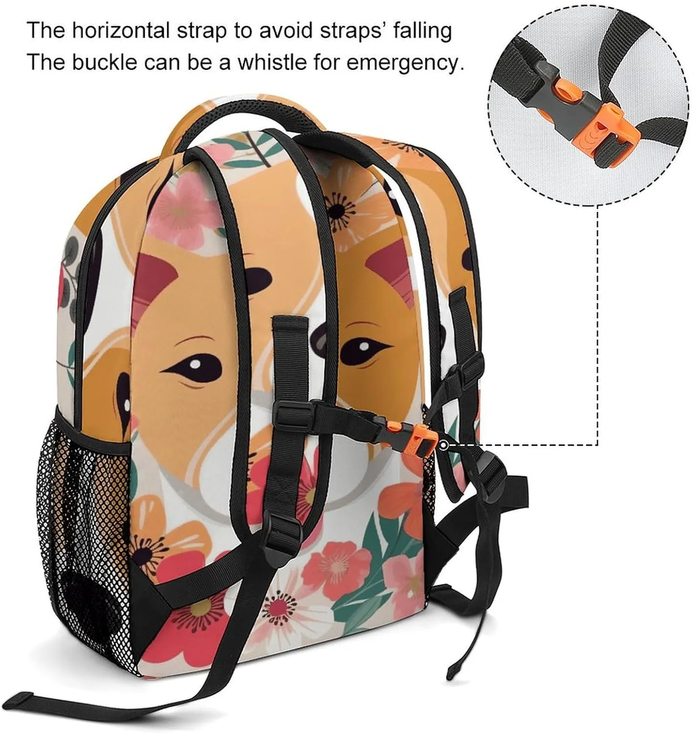 Small Backpacks Personalized Dog Florals Printing Travel Bag Lightweight Travel Backpack For Women Men