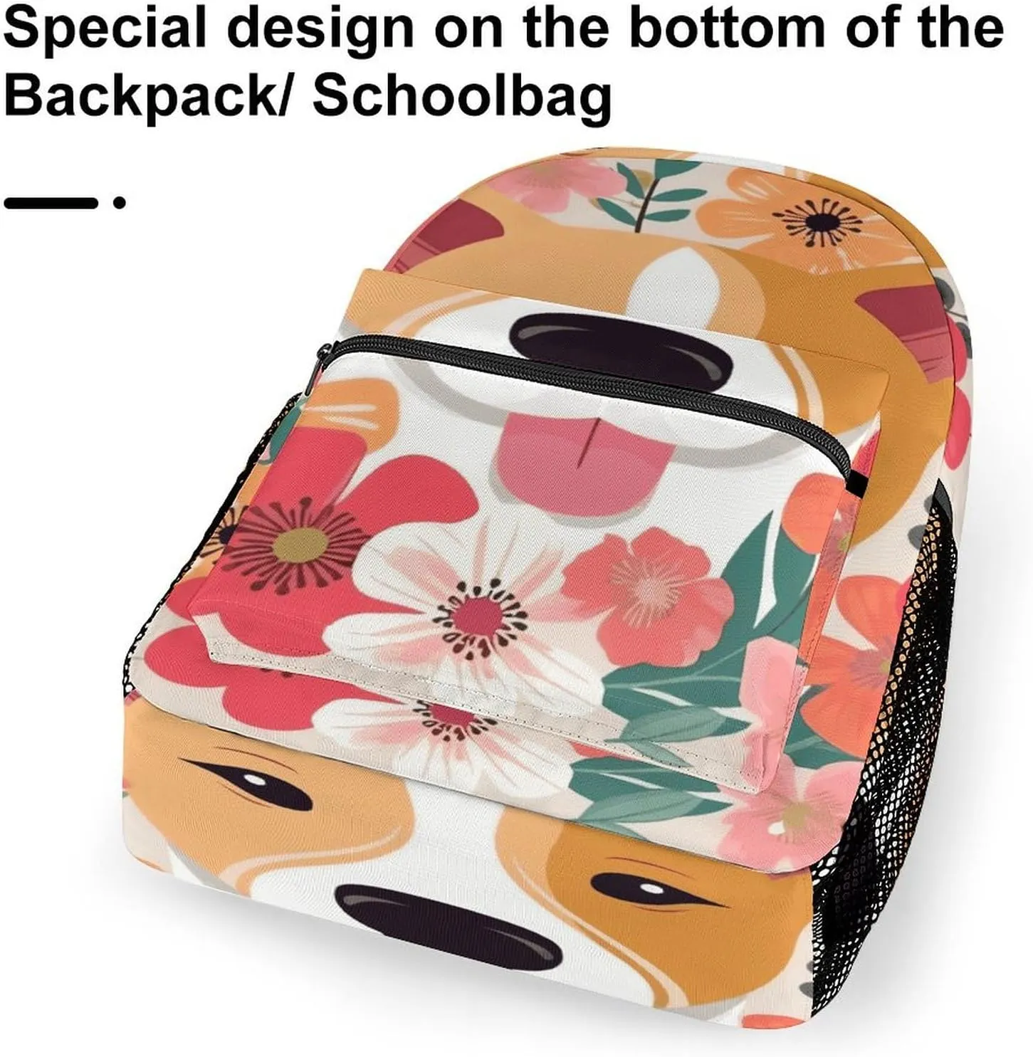 Small Backpacks Personalized Dog Florals Printing Travel Bag Lightweight Travel Backpack For Women Men