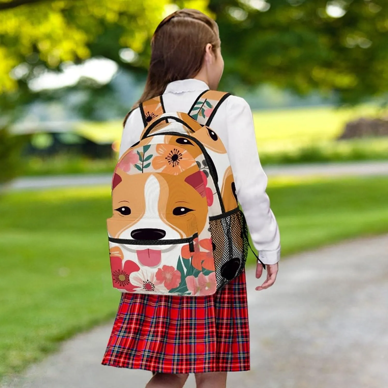 Small Backpacks Personalized Dog Florals Printing Travel Bag Lightweight Travel Backpack For Women Men