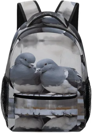 Small Backpacks Personalized Doves Printing Travel Bag Lightweight Travel Backpack For Women Men