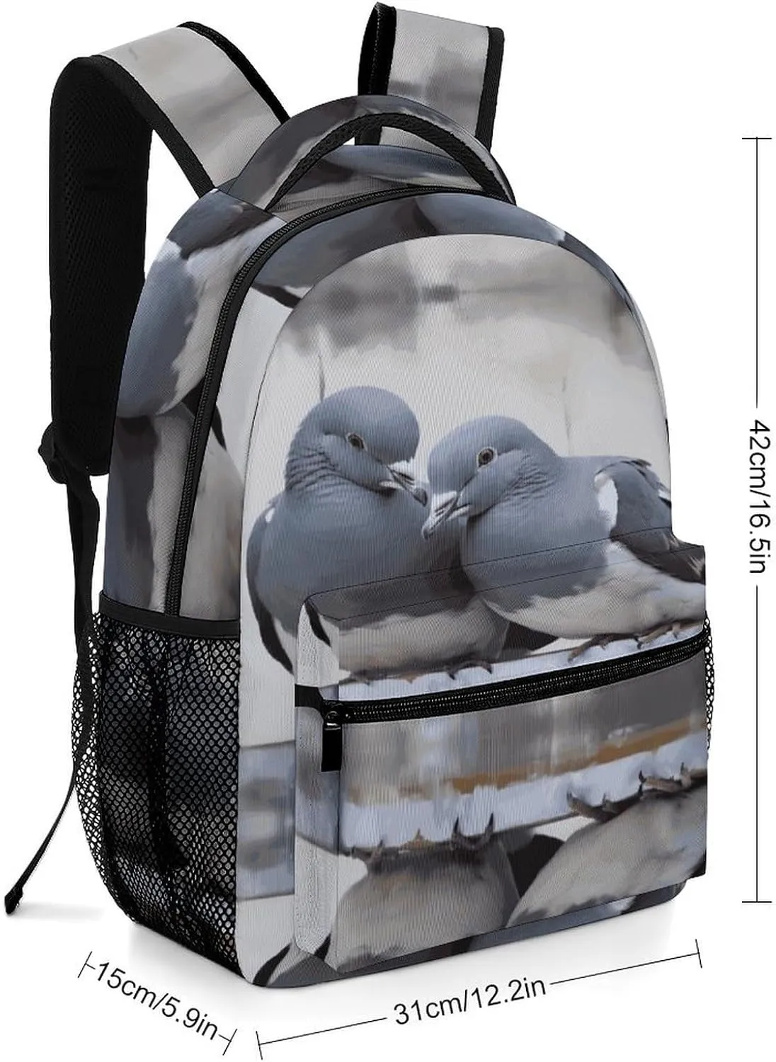 Small Backpacks Personalized Doves Printing Travel Bag Lightweight Travel Backpack For Women Men