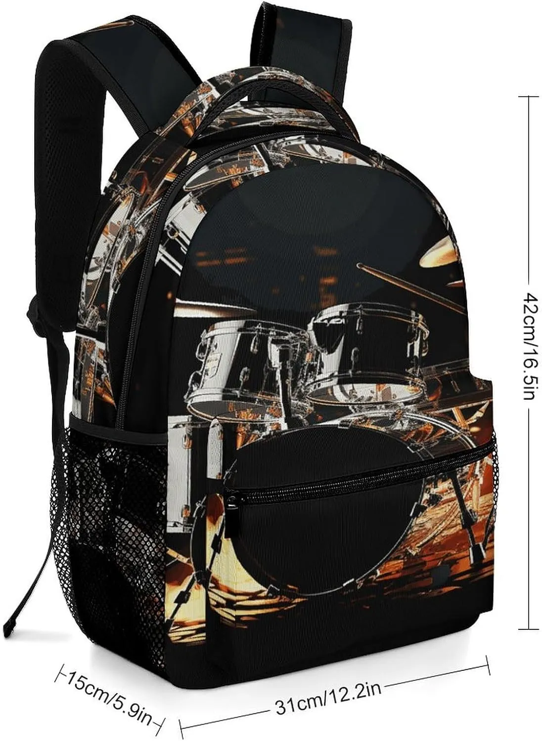 Small Backpacks Personalized Drummer Printing Travel Bag Lightweight Travel Backpack For Women Men