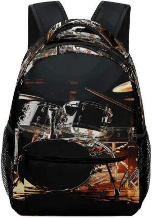 Small Backpacks Personalized Drummer Printing Travel Bag Lightweight Travel Backpack For Women Men