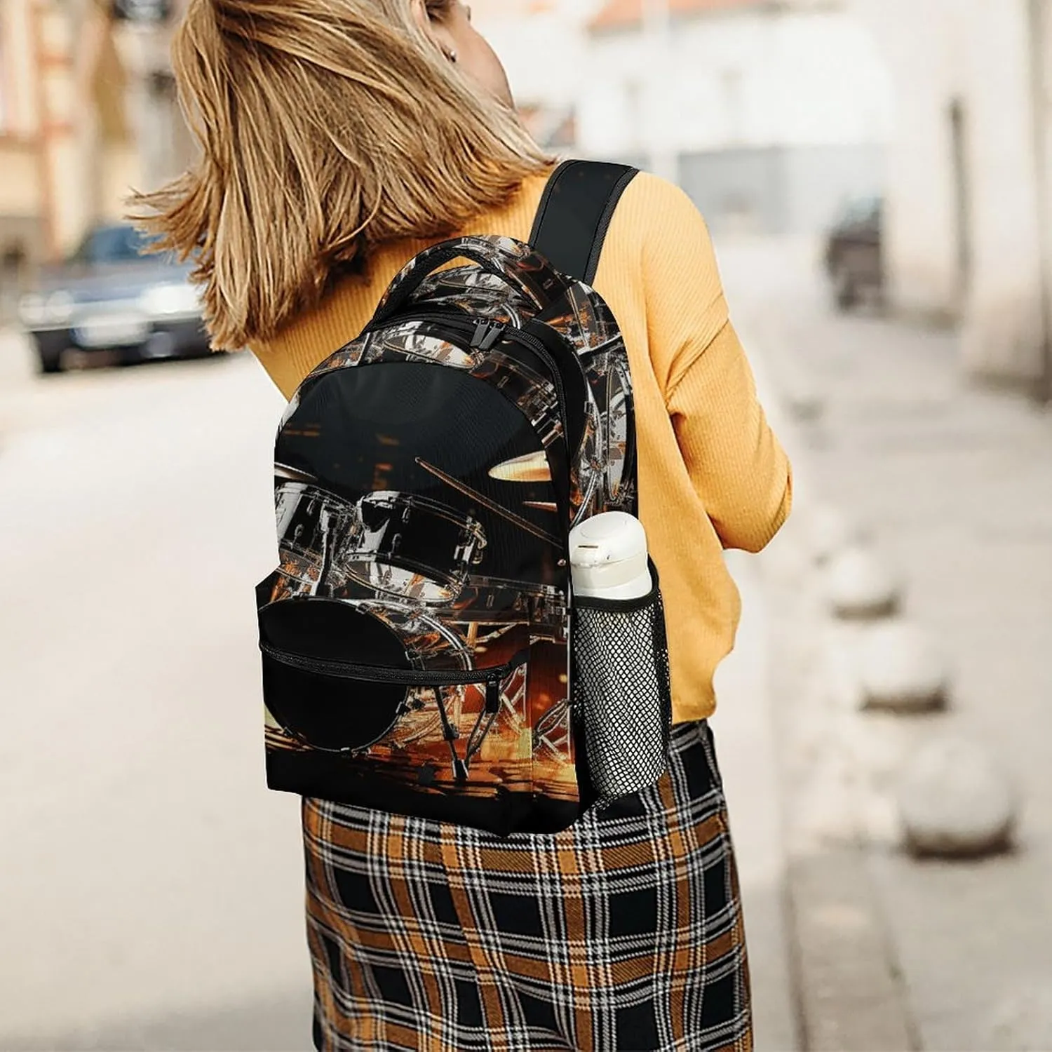 Small Backpacks Personalized Drummer Printing Travel Bag Lightweight Travel Backpack For Women Men