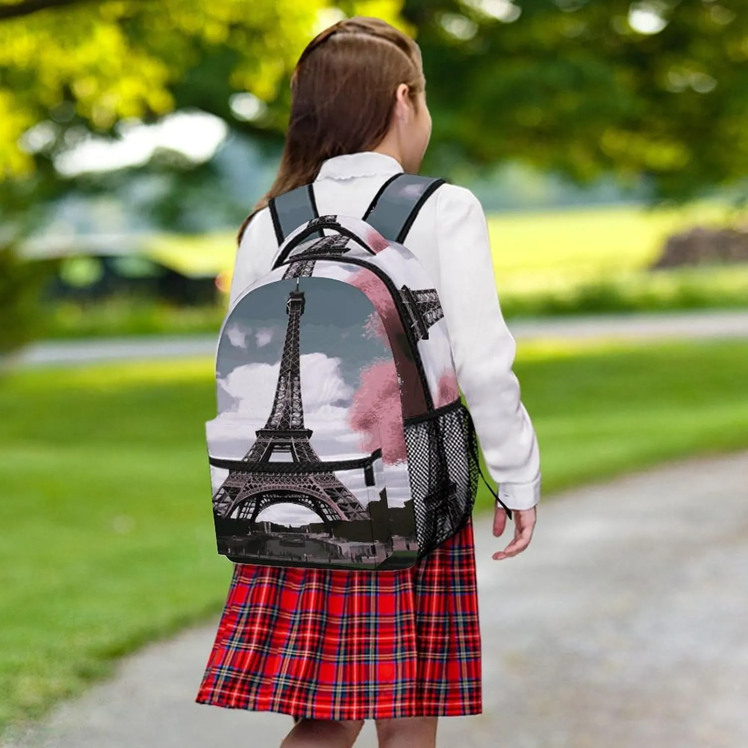 Small Backpacks Personalized Eiffel Tower Printing Travel Bag Lightweight Travel Backpack For Women Men