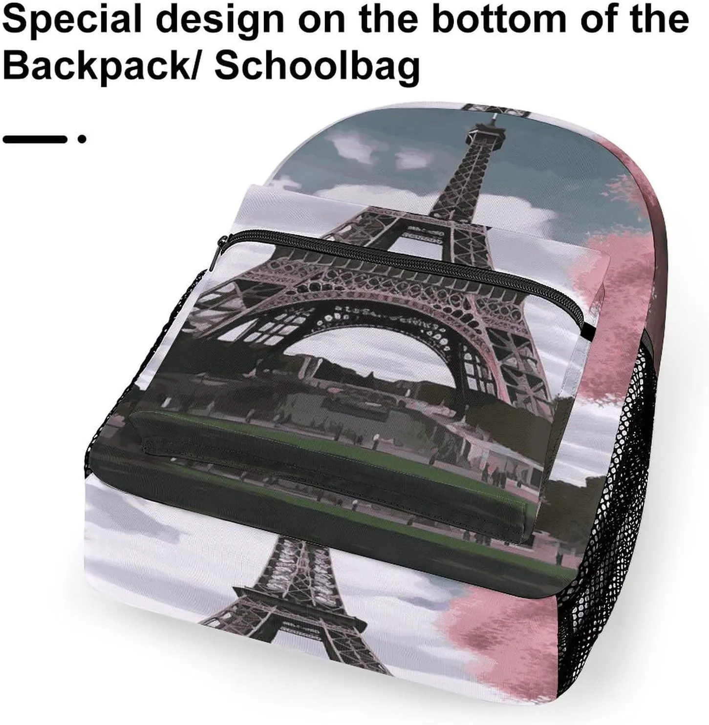 Small Backpacks Personalized Eiffel Tower Printing Travel Bag Lightweight Travel Backpack For Women Men
