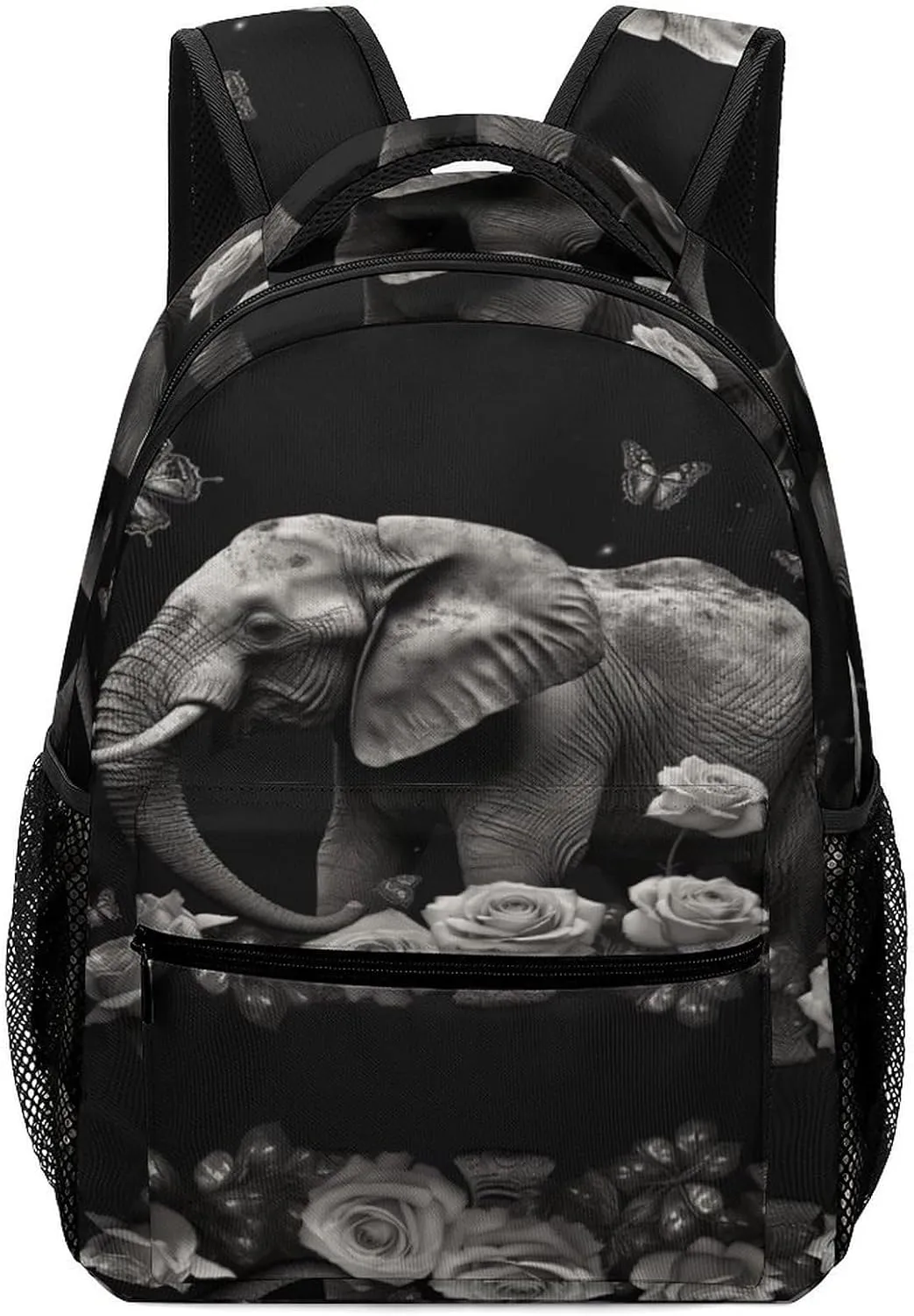 Small Backpacks Personalized Elephant And Butterfly Printing Travel Bag Lightweight Travel Backpack For Women Men