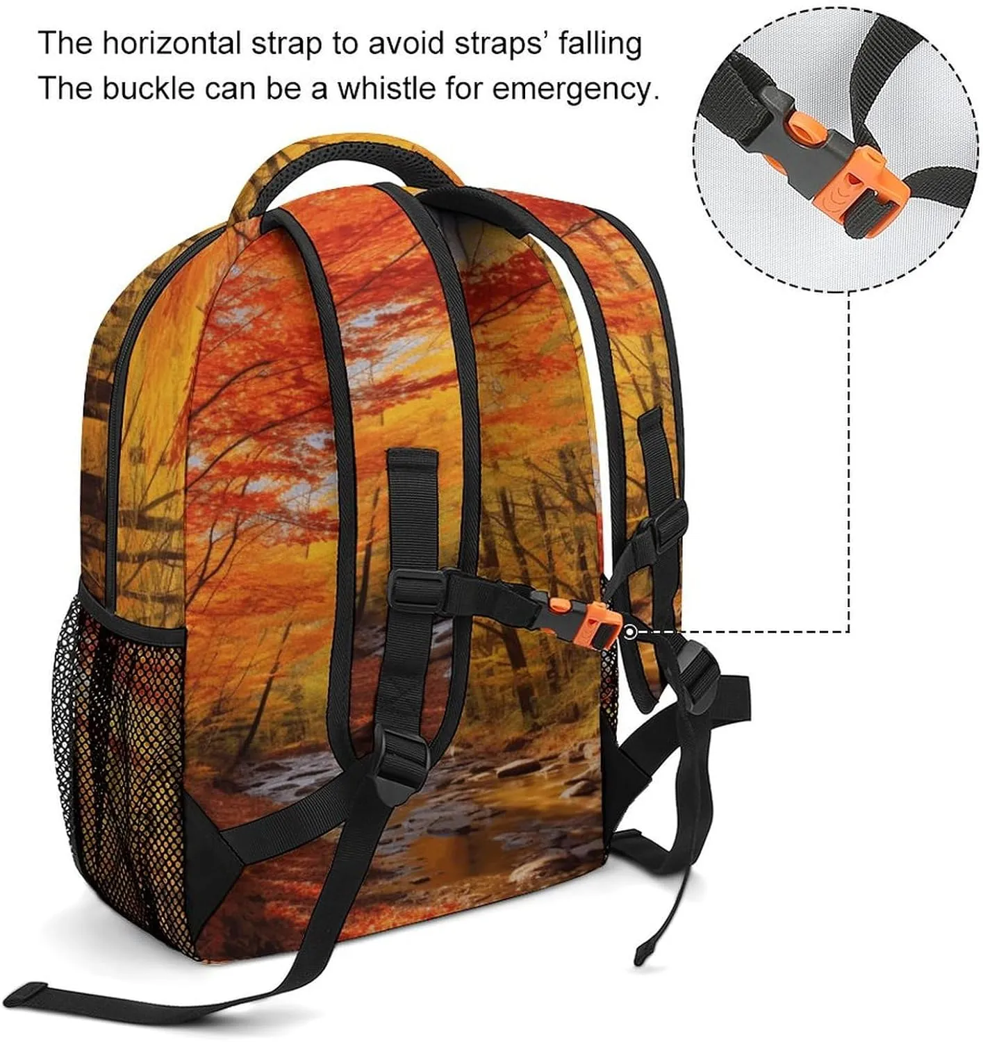 Small Backpacks Personalized Fall Foliage Printing Travel Bag Lightweight Travel Backpack For Women Men
