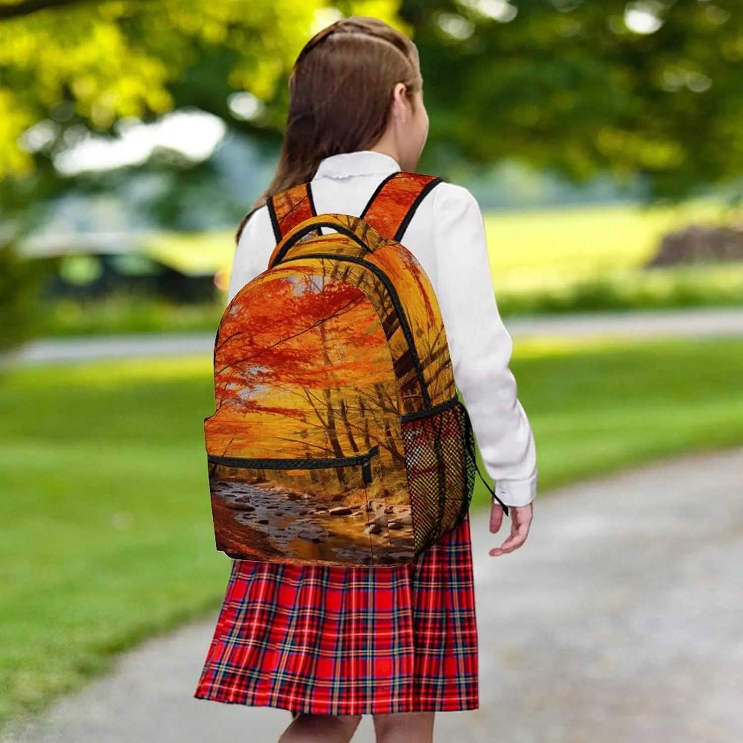 Small Backpacks Personalized Fall Foliage Printing Travel Bag Lightweight Travel Backpack For Women Men