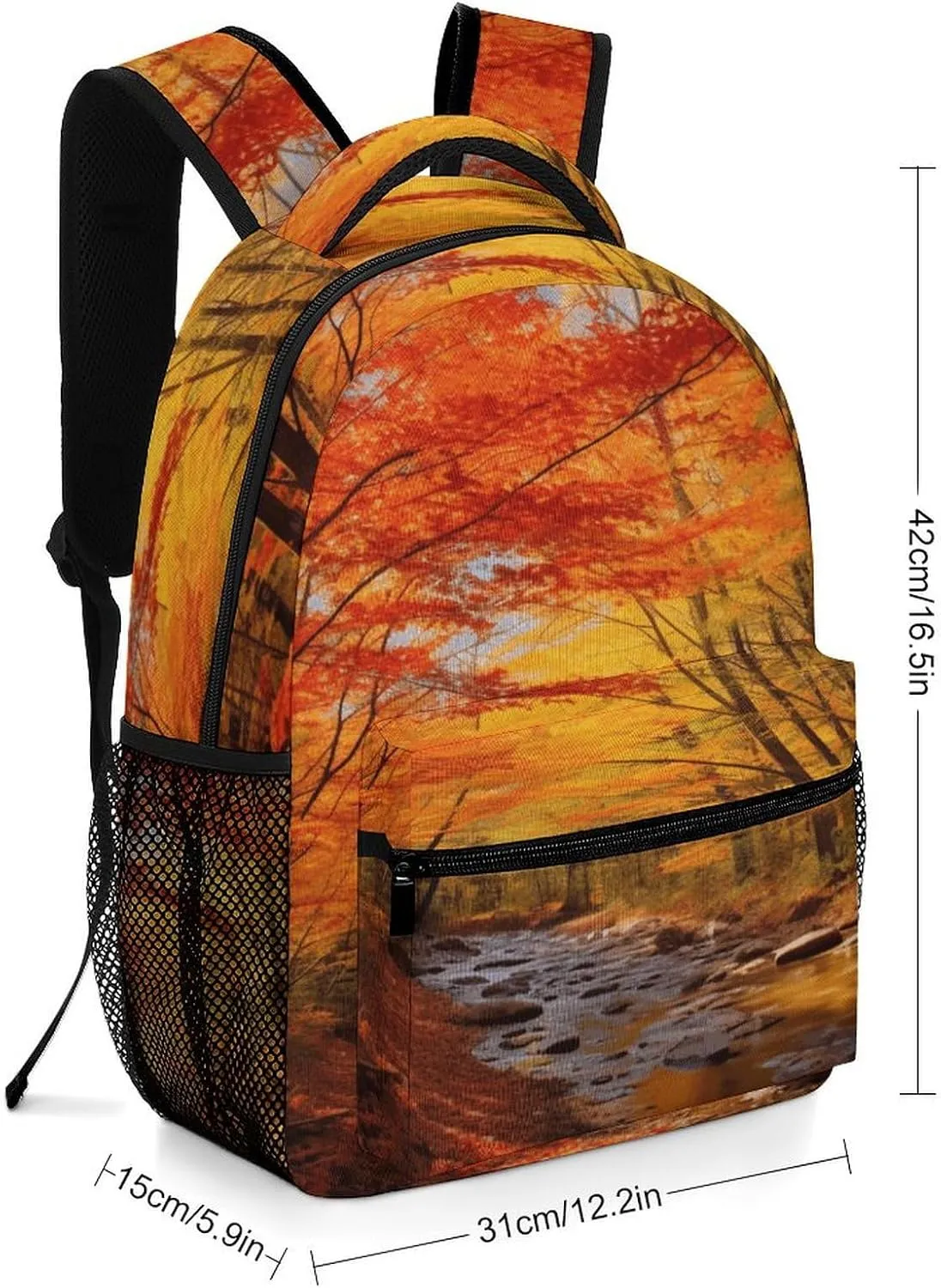Small Backpacks Personalized Fall Foliage Printing Travel Bag Lightweight Travel Backpack For Women Men