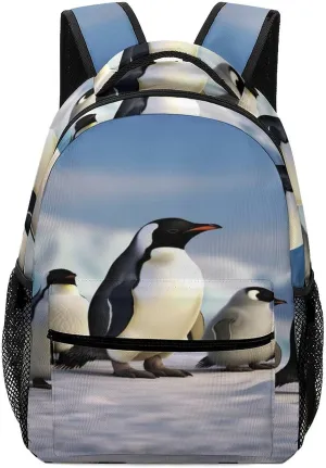 Small Backpacks Personalized Five Penguins Printing Travel Bag Lightweight Travel Backpack For Women Men