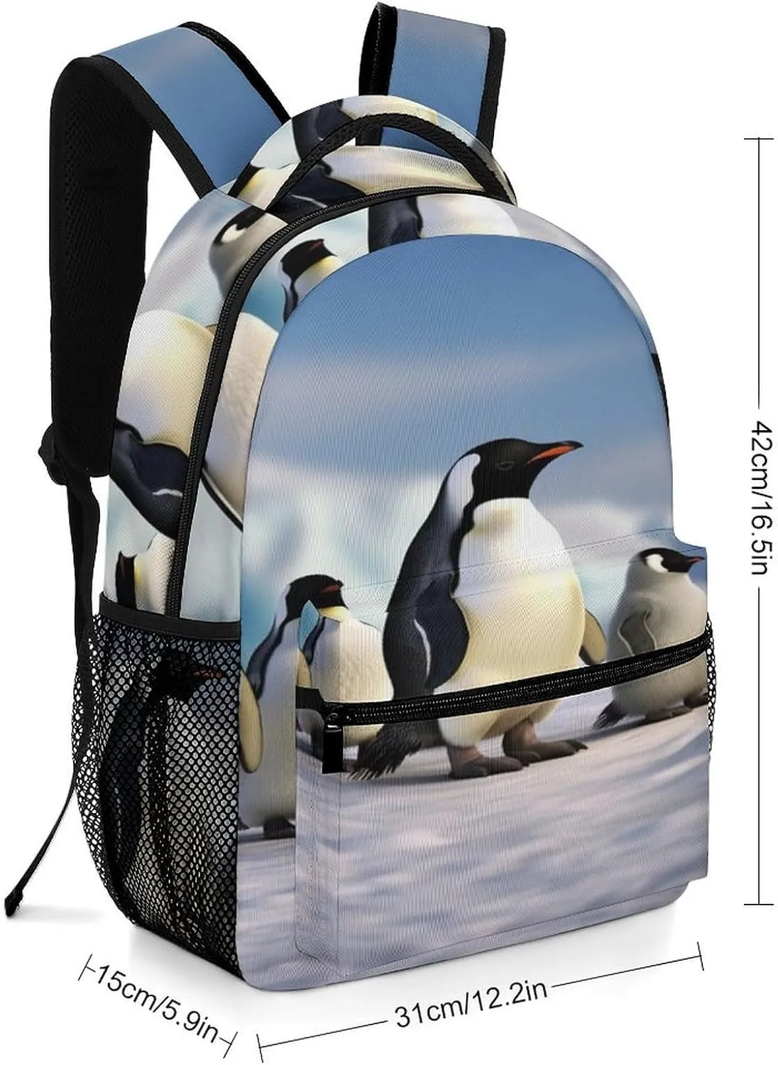 Small Backpacks Personalized Five Penguins Printing Travel Bag Lightweight Travel Backpack For Women Men