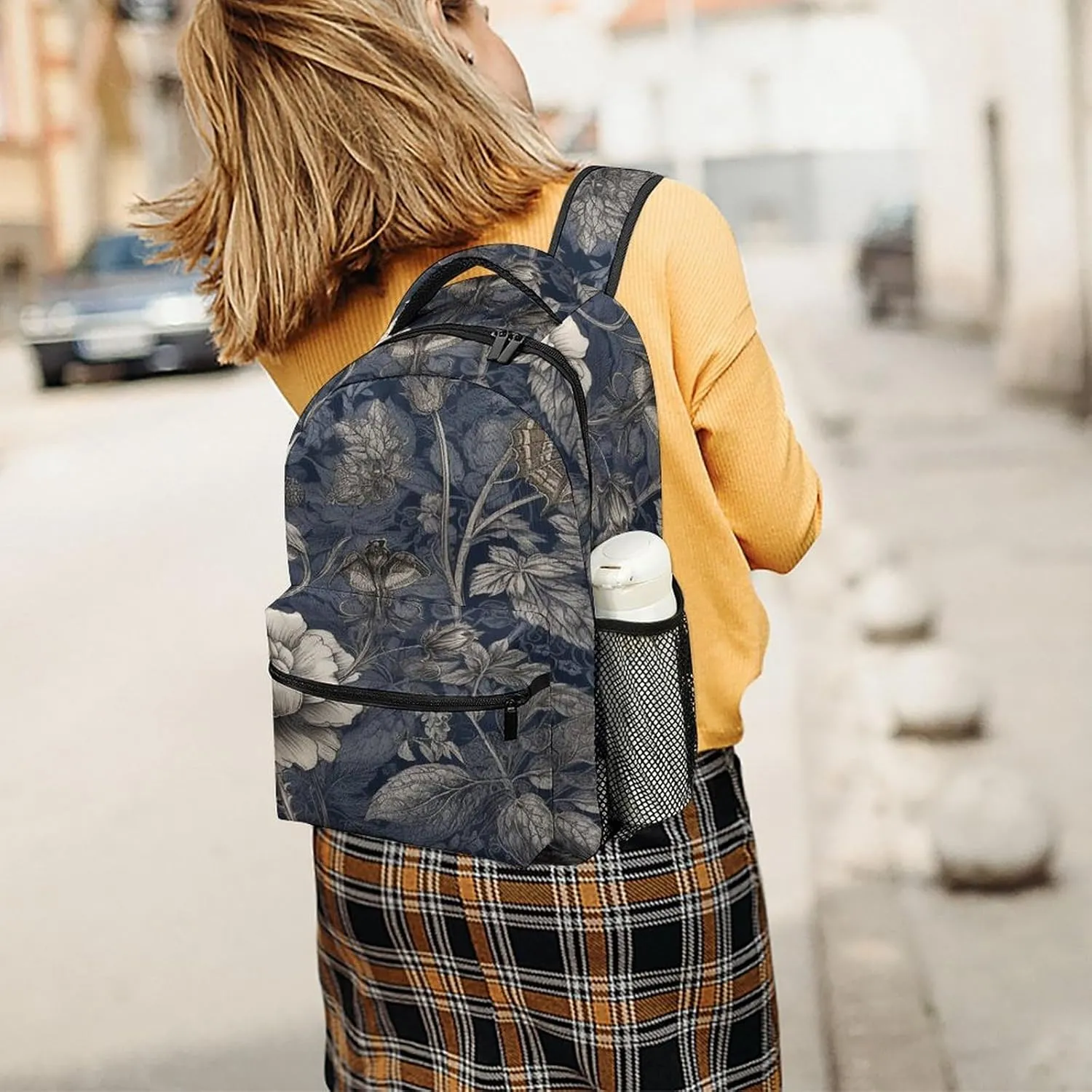 Small Backpacks Personalized Floral Print Printing Travel Bag Lightweight Travel Backpack For Women Men