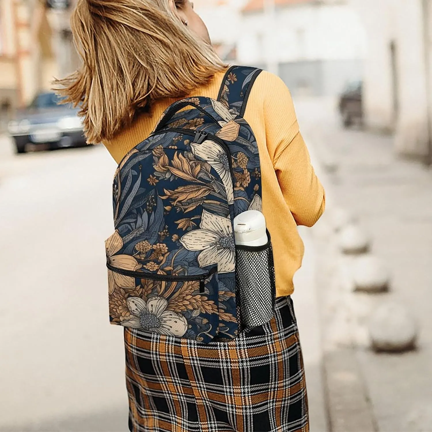 Small Backpacks Personalized Flowers And Leaves Printing Travel Bag Lightweight Travel Backpack For Women Men