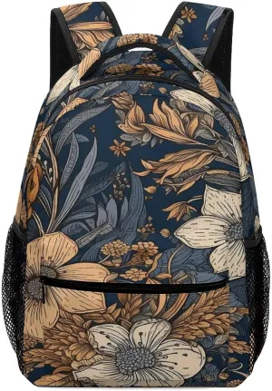 Small Backpacks Personalized Flowers And Leaves Printing Travel Bag Lightweight Travel Backpack For Women Men