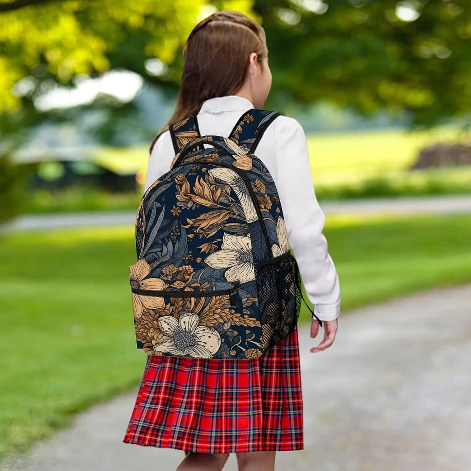 Small Backpacks Personalized Flowers And Leaves Printing Travel Bag Lightweight Travel Backpack For Women Men