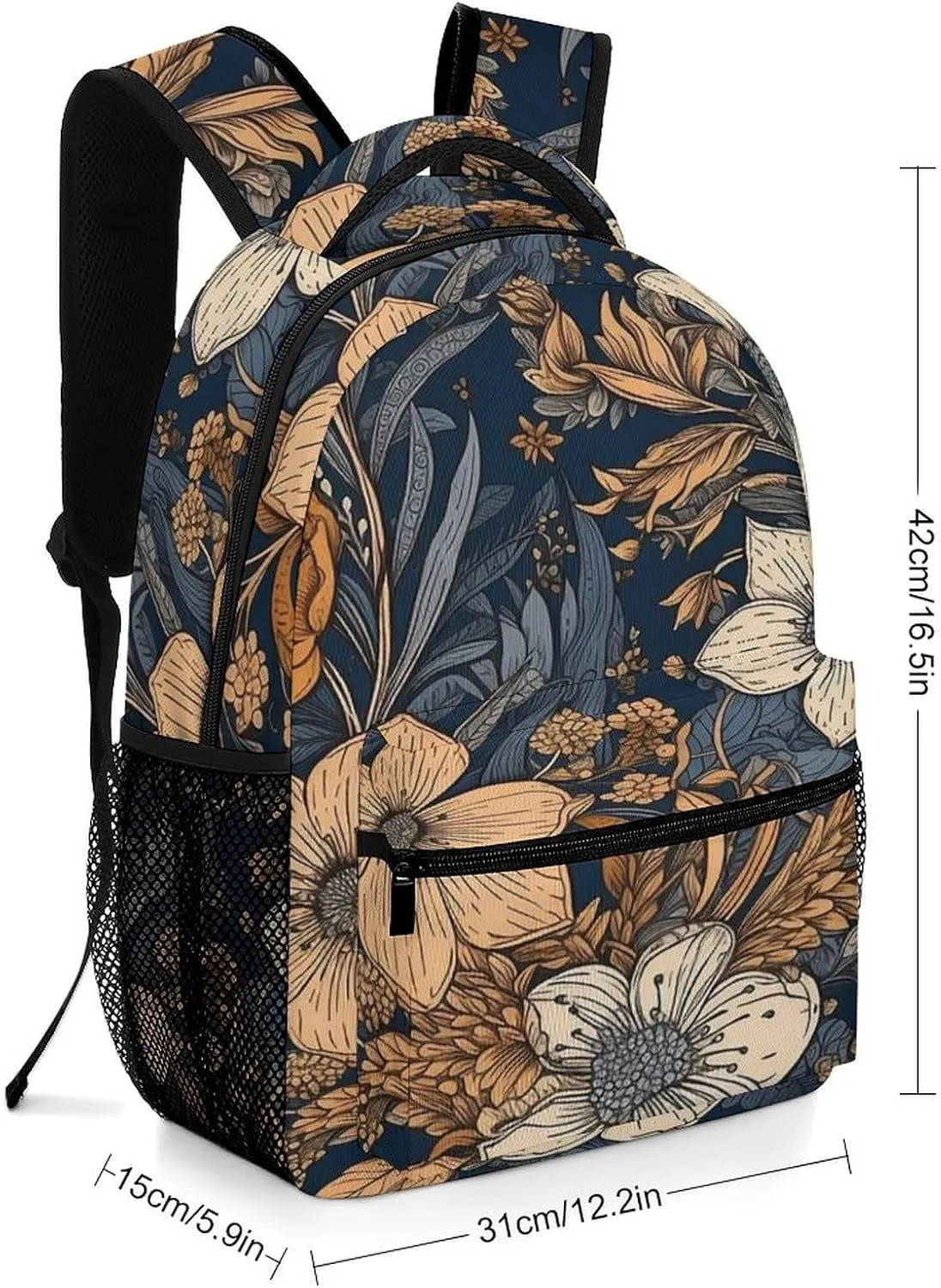 Small Backpacks Personalized Flowers And Leaves Printing Travel Bag Lightweight Travel Backpack For Women Men