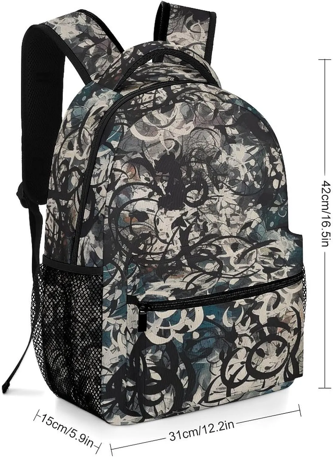 Small Backpacks Personalized Flowers And Swirls Printing Travel Bag Lightweight Travel Backpack For Women Men