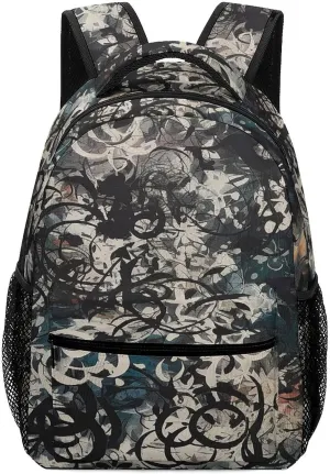 Small Backpacks Personalized Flowers And Swirls Printing Travel Bag Lightweight Travel Backpack For Women Men