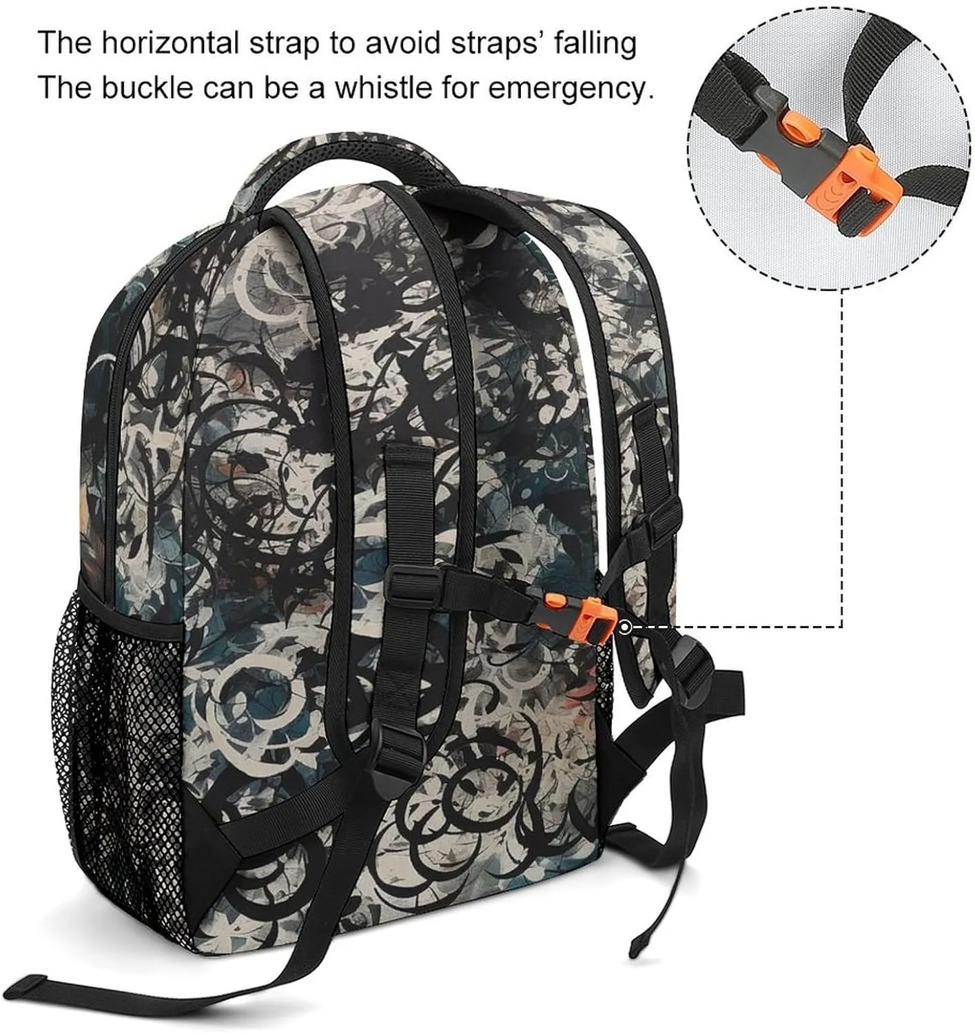 Small Backpacks Personalized Flowers And Swirls Printing Travel Bag Lightweight Travel Backpack For Women Men